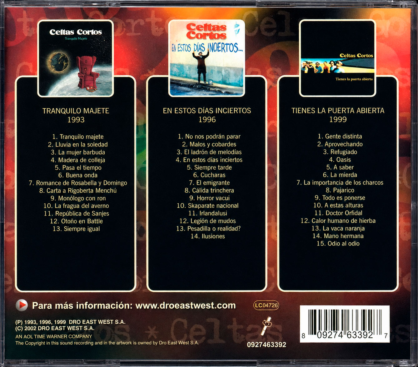 Discografía Básica Celtas Cortos (CD)